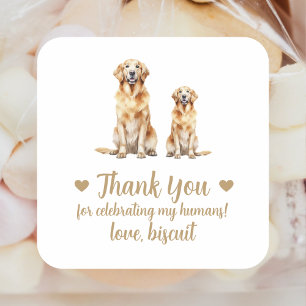 Custom Golden Retriever Dog Wedding Favor Stickers