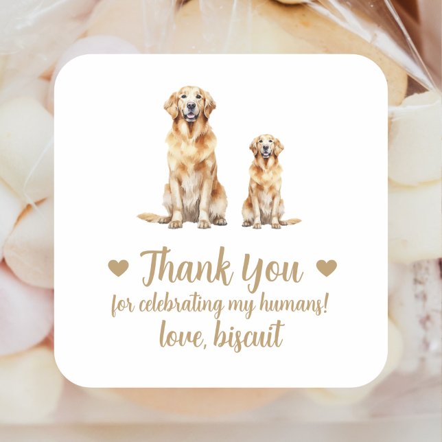 Custom Golden Retriever Dog Wedding Favour Sticker (Creator Uploaded)