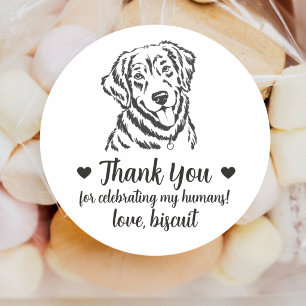 Custom Golden Retriever Dog Wedding Favour Sticker