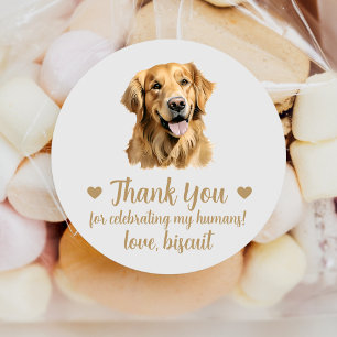 Custom Golden Retriever Dog Wedding Favour Sticker