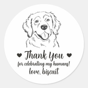 Custom Golden Retriever Dog Wedding Favour Sticker
