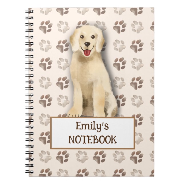 Custom Golden Retriever Notebook Cute Dog Gift  (Front)