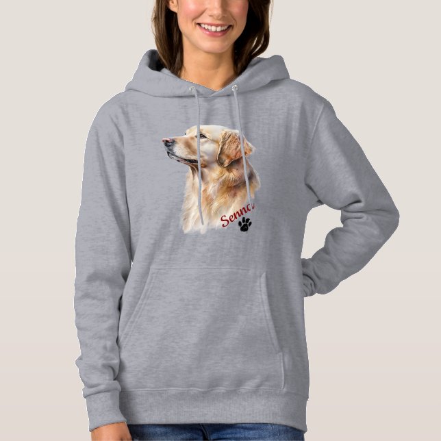 Custom Golden Retriever Personalized Pet Name Hoodie (Front)