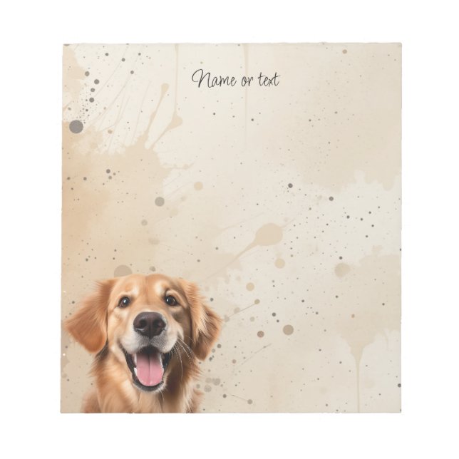 Custom  Golden Retriever Pet Dog Animal Notepad (Front)