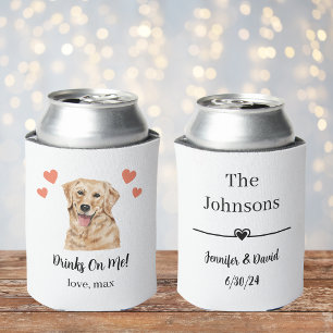 Custom Golden Retriever Pet Wedding Can Cooler