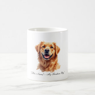 Custom Golden Retriever Watercolor Pet Portrait T- Coffee Mug