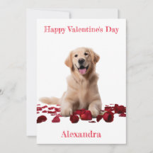 Custom Golden Retriever with Roses Valentine