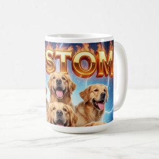 Custom Golden Retrievers Cosmic Lightning Design Coffee Mug