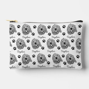 Custom Goldendoodle Dog Personalised Drawing Accessory Pouch