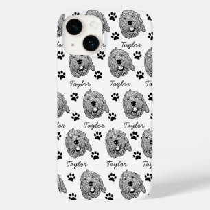 Custom Goldendoodle Dog Personalised Drawing Case-Mate iPhone 14 Case