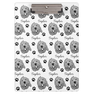 Custom Goldendoodle Dog Personalised Drawing Clipboard