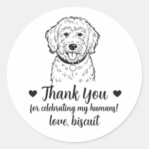 Custom Goldendoodle Dog Wedding Favour Stickers