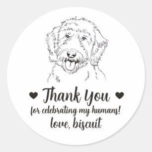 Custom Goldendoodle Dog Wedding Favour Stickers
