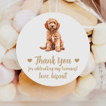Custom Goldendoodle Dog Wedding Favour Stickers<br><div class="desc">Celebrate your special day with these cute custom watercolor dog wedding favour stickers. Many breeds available in my store. Customise with your pet's name.</div>