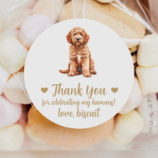 Custom Goldendoodle Dog Wedding Favour Stickers