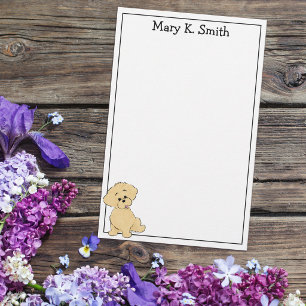 Custom Goldendoodle Puppy Cute Dog Art Stationery
