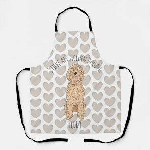 Custom Goldendoodle Whimsical Pattern Personalized Apron