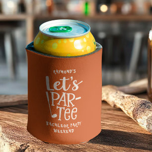 Custom Golf Bachelor Party Rustic Let's Par-Tee Can Cooler