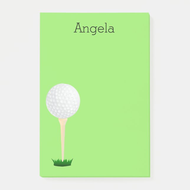custom golf ball golfing design post it note (Front)