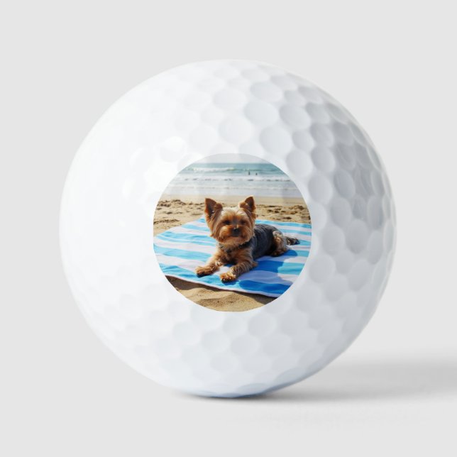 custom golf ball set- Yorkie dad- yorkie mum (Front)