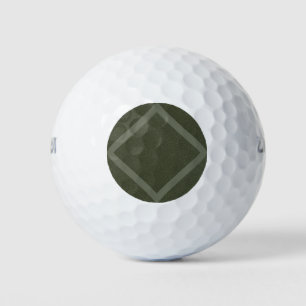 Custom Golf Balls – Dark Moss Diamond Design