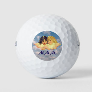 CUSTOM GOLF BALLS PERSONAL INITIALS VINTAGE ANGEL