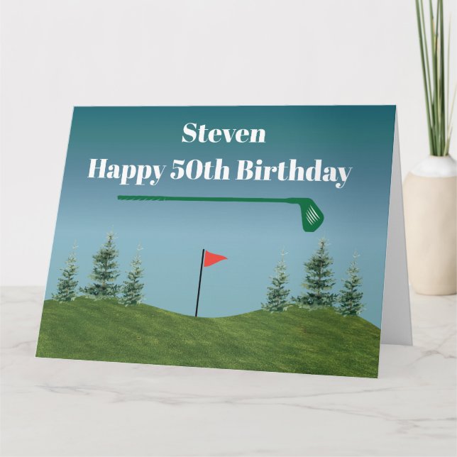 Custom Golf Birthday  Card (Front)