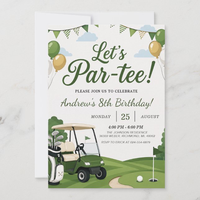 Custom Golf Birthday Invitation (Front)