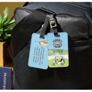 Custom Golf Cart Scenic League Club Logo Luggage Tag