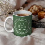Custom Golf Club Logo Personalised Monogram Coffee Mug<br><div class="desc">Start your morning on the green (or at least in spirit) with this sleek custom golf mug featuring a stylish crossed-club monogram and your personalised name or golf course. Perfect for sipping coffee before tee time or gifting to the golf enthusiast in your life. 🏌️ Great for: * Golf birthdays...</div>