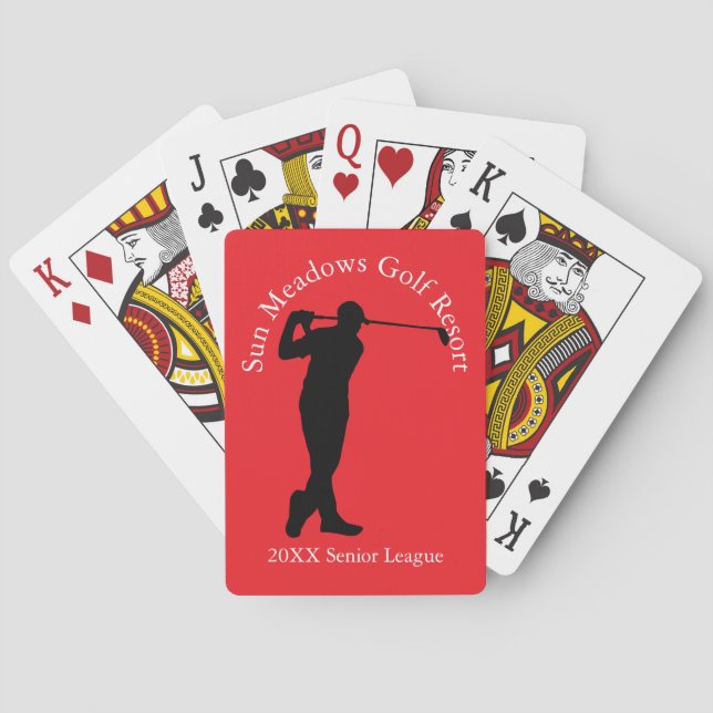 Custom Golf Club Name Men's League Playing Cards (Back)