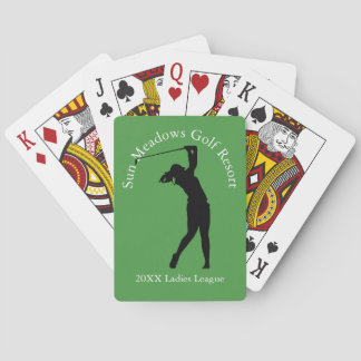 Custom Golf Club Name Woman Golfer Playing Cards