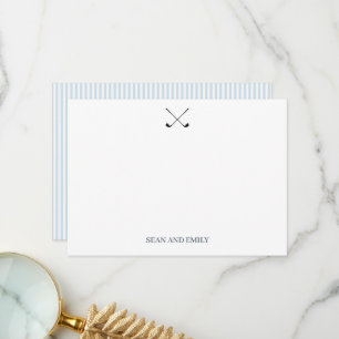 Custom Golf Clubs Logo Nautical Stationary Thank You Card