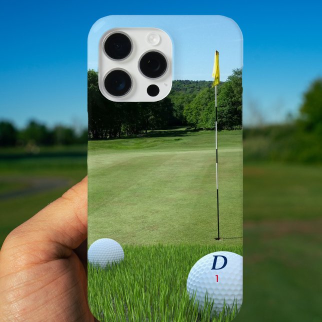 Custom Golf Course Photo Golfer Monogram Fairway Case-Mate iPhone Case (Upload your fairway!)