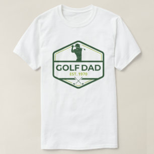 Custom Golf Dad Est Custom Year Gift for Men T-Shirt