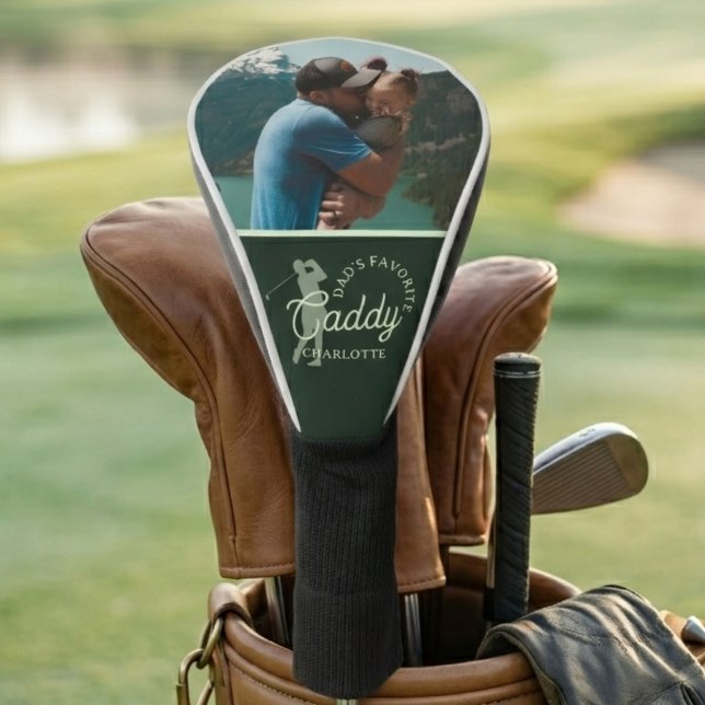 Custom Golf Dad Favourite Caddy Logo Head Cover (Dad’s Favorite Caddy Photo Golf Head Cover)
