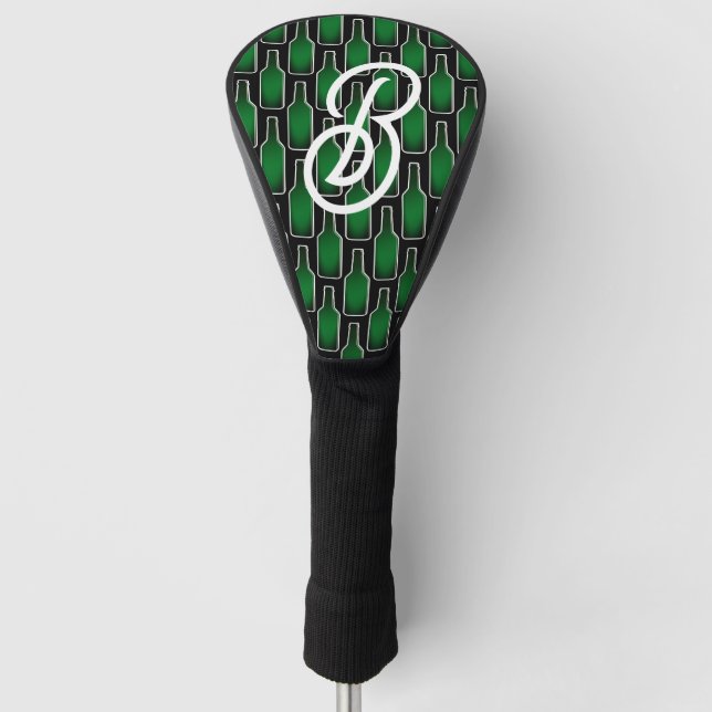 Custom golf head cover with beer bottle pattern (Front)