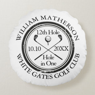 Custom Golf Hole in One Classic Photo Round Cushion