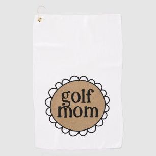 Custom GOLF MOM Scalloped Edge Golf Towel