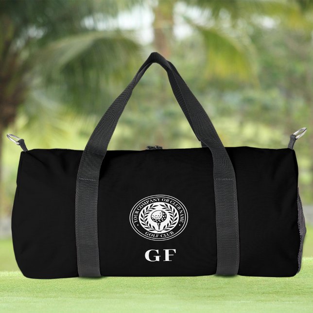 Custom Golf Monogram Black Travel Gym Duffle Bag (Creator Uploaded)