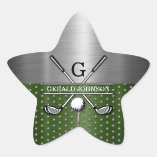 Custom Golf Monogram Design Star Sticker