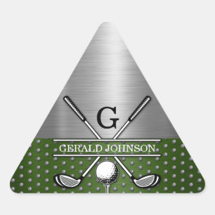 Custom Golf Monogram Design Triangle Sticker