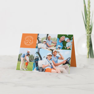 Custom Golf Multi Photo Monogram Fathers Day Card