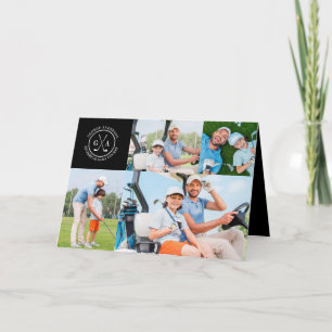 Custom Golf Multi Photo Monogram Fathers Day Card