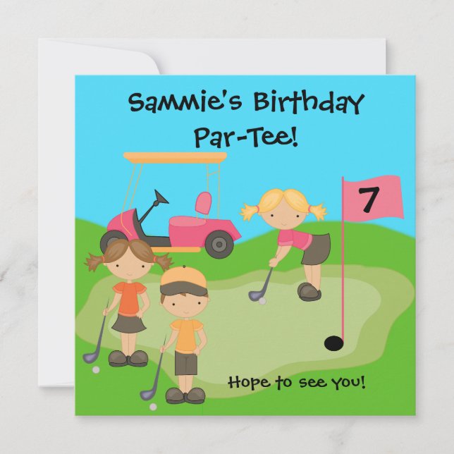 Custom Golf Outing Birthday Invitations (Front)
