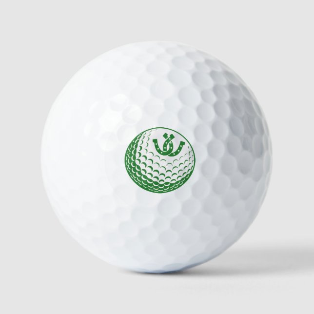 Custom Golf - Personalised Lucky Horseshoe graphic Balls (Front)
