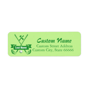 Custom Golf Personalised Name Return Address Label