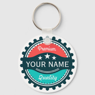 Custom Golf Player Name Red Green Key Ring