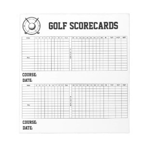 Custom Golf Scorecards Notepad