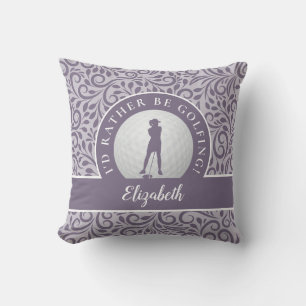 Custom Golf Silhouette Modern Pattern Purple Chic  Cushion